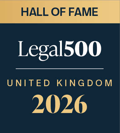 Legal 500 2026 Hall of Fame badge